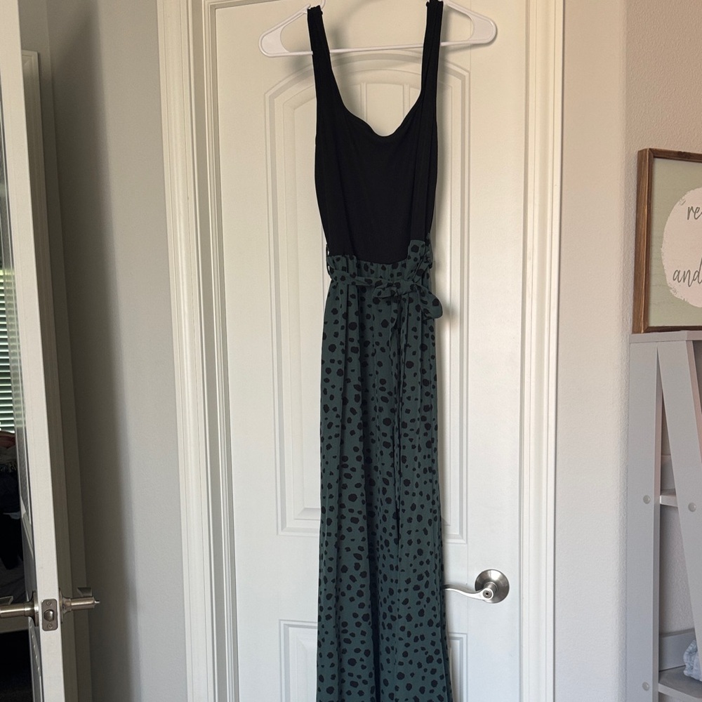 Black and Green Polka Dot Jumpsuit